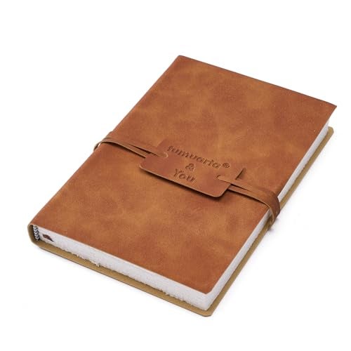 tumuarta Deckle Edge Watercolor Paper Journal Sketchbook, 100% Cotton Vintage Leather Drawing Book Notebook, 140 Lb, 300 GSM, 24 Sheets Handmade Diary for Mixed Media Techniques,7.5x5 Inch - Image 1