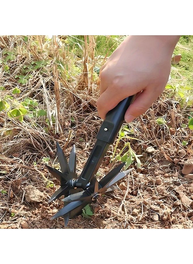 Black 2 in 1 Garden Rotary Cultivator Soil Scarifier Heavy Duty Lawn Aerator Tool - Image 2