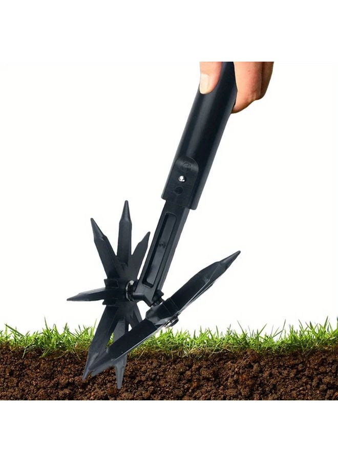 Black 2 in 1 Garden Rotary Cultivator Soil Scarifier Heavy Duty Lawn Aerator Tool - Image 4