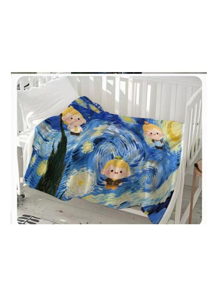 عام بطانية رقيقة من الفانيلا الكرتونية للأطفال أو الطلاب (دافئة ومريحة ومناسبة للنوم والألعاب) 100 سم * 150 سم - Image 3