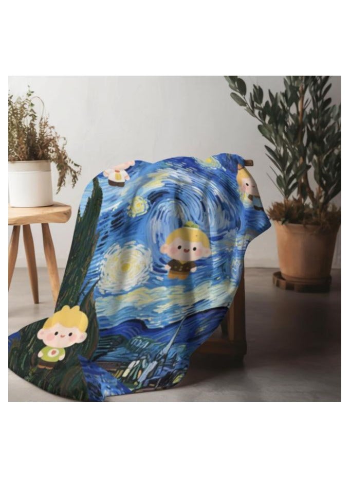 عام بطانية رقيقة من الفانيلا الكرتونية للأطفال أو الطلاب (دافئة ومريحة ومناسبة للنوم والألعاب) 100 سم * 150 سم - Image 4