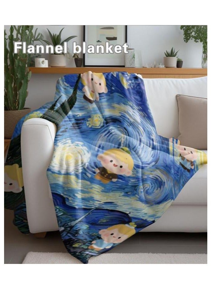 عام بطانية رقيقة من الفانيلا الكرتونية للأطفال أو الطلاب (دافئة ومريحة ومناسبة للنوم والألعاب) 100 سم * 150 سم - Image 5