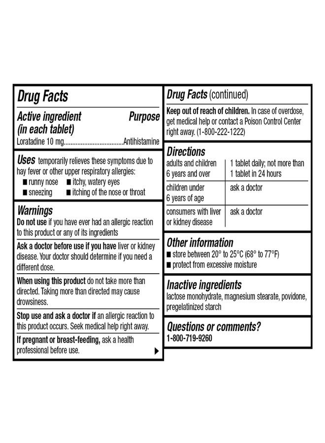 GoodSense Allergy Relief Loratadine Tablets 10 mg, Antihistamine, Allergy Medicine for 24 Hour Allergy Relief, 30 Count - Image 4