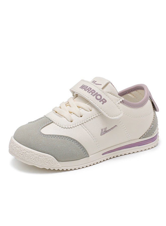 Warrior Kids Girls Spring Autumn Sports Shoes Soft Sole Training Sneakers Wz(cl)-1110 Beige/grey/purple Size 36