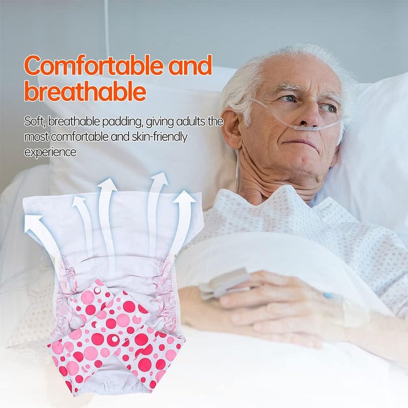 cheekyglo 2pcs Leakproof Adult Incontinence Diapers Washable Diapers Adults Elderly Supplies - Image 5