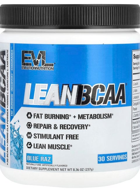 EVLUTION NUTRITION Lean BCAA Blue Raz 8.36 oz (237 g) | Best Price UAE |  Dubai, Abu Dhabi