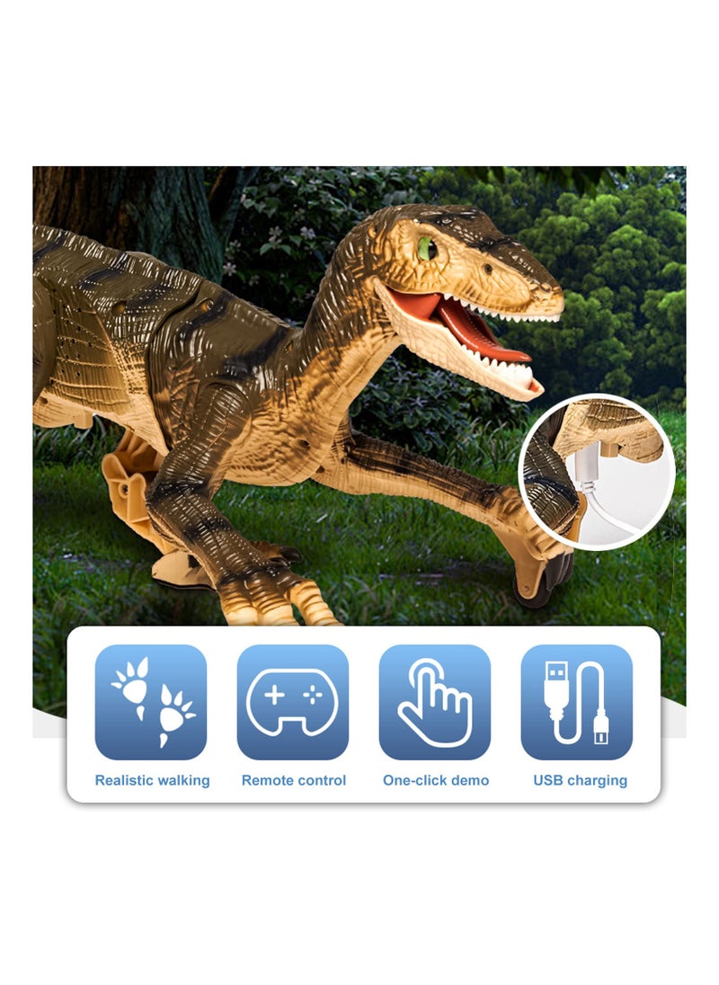 Excefore - Remote Control Dinosaur Toys for Kids, Walking and Roaring Robot Dinosaur Toy with LED Light Up Eyes, 2.4Ghz Electronic RC Dinosaur - Image 1