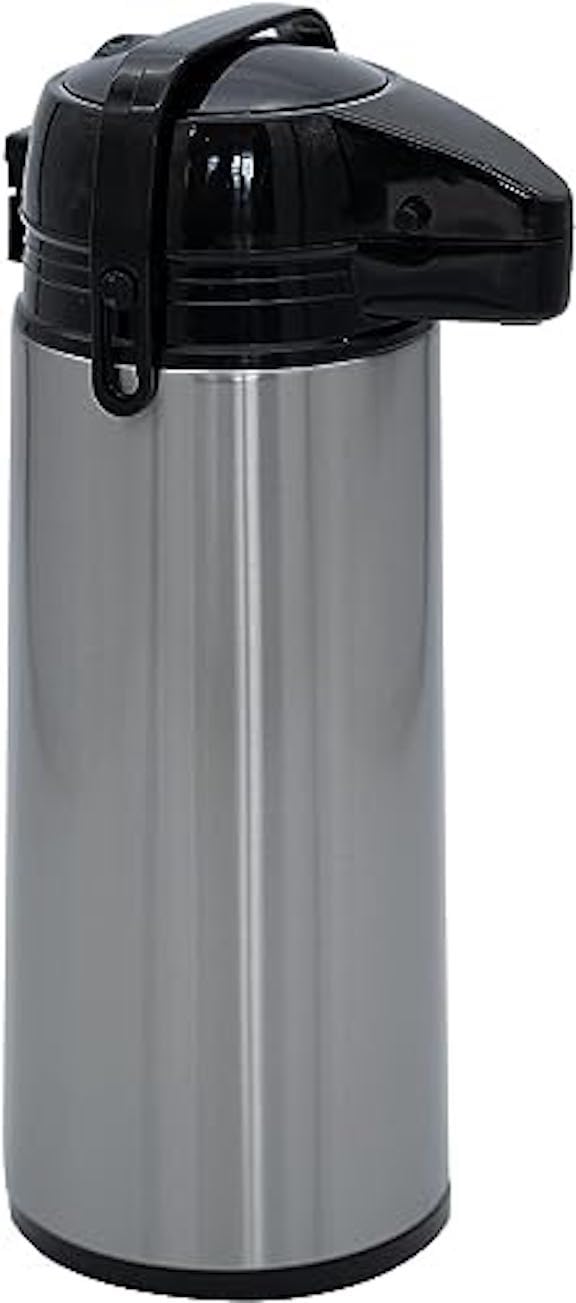 SIMPLI-MAGIC Airpot Coffee Dispenser with Easy Push Button Stainless Steel Double-Wall Vacuum Insulated Thermos - Image 1