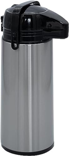SIMPLI-MAGIC Airpot Coffee Dispenser with Easy Push Button Stainless Steel Double-Wall Vacuum Insulated Thermos - Image 2