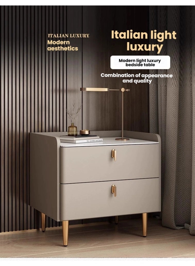 POWER Italian-style light luxury bedside table, a popular sofa coffee table/side table with 2 drawers, suitable for living room and bedroom. - Image 3