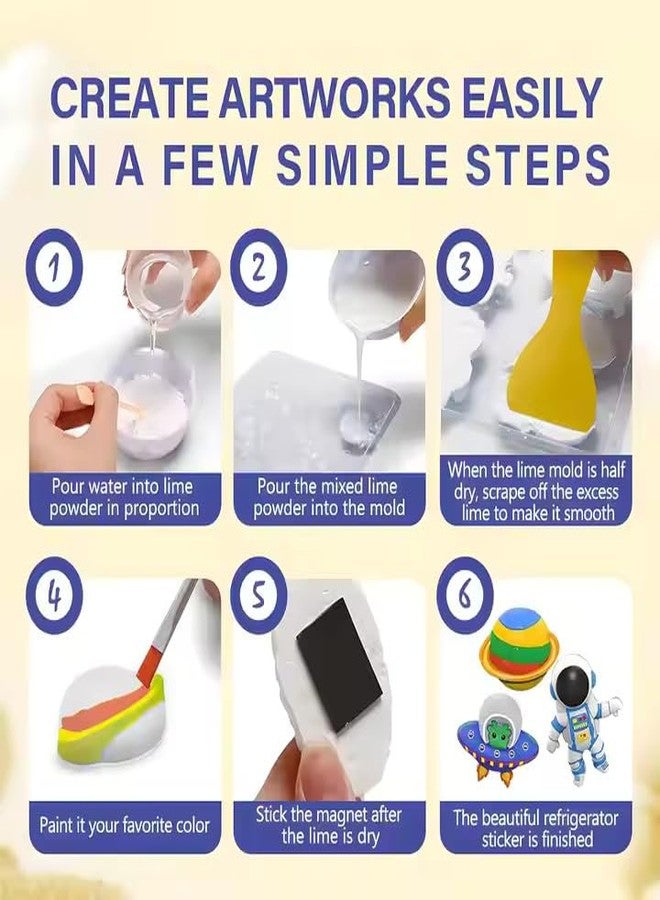 RUJVE DIY Mould and Paint Craft kit | Kids DIY Craft For 3+ Years | Plaster Figurine Set with Pigments, Palette & Mold, Painting Art & Craft Set - Gift Toys for 3 4 5 6 7 8+ Year Old Boys & Girls (Unicorn) - Image 4