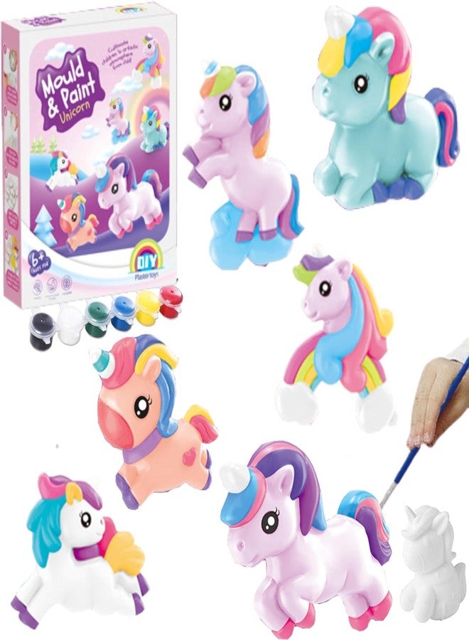 RUJVE DIY Mould and Paint Craft kit | Kids DIY Craft For 3+ Years | Plaster Figurine Set with Pigments, Palette & Mold, Painting Art & Craft Set - Gift Toys for 3 4 5 6 7 8+ Year Old Boys & Girls (Unicorn) - Image 1