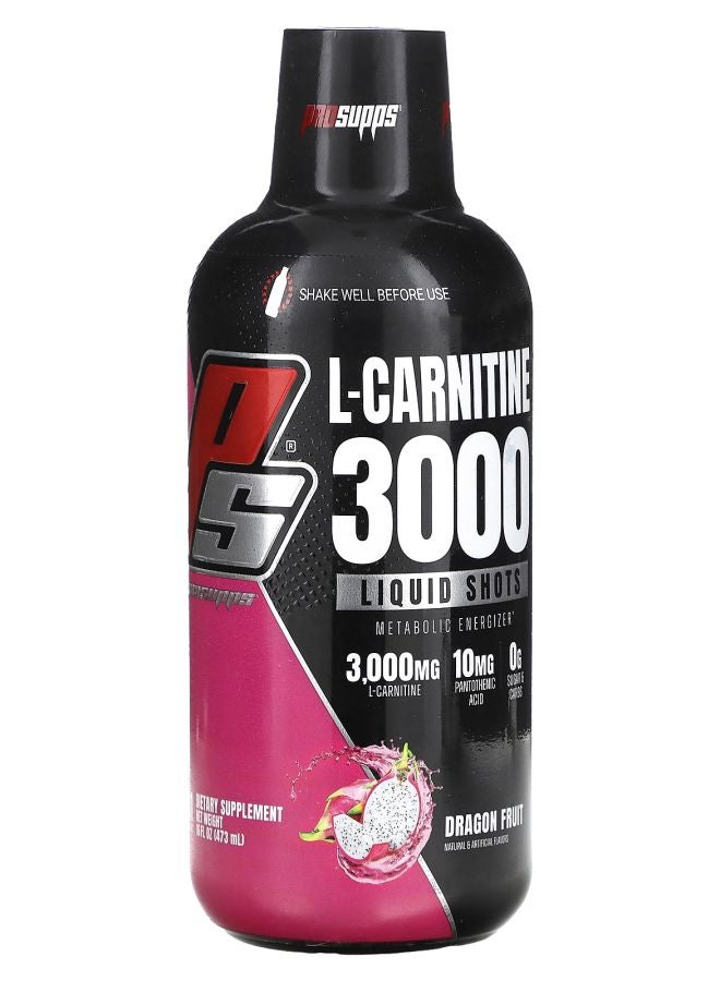 L-Carnitine 3000 Liquid Shots Dragon Fruit 16 fl oz (473 ml)