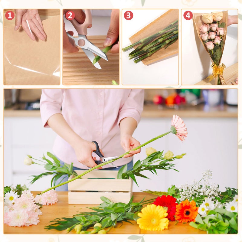JOYIT Flower Bags for Bouquets, 100PCS Flower Wrapping Papers 9.8in x 18in, Kraft Flower Wrapping Bags, Floral Wrapping Paper Flower Sleeves for Mother's Day and Floral bouquets Packaging - Image 3