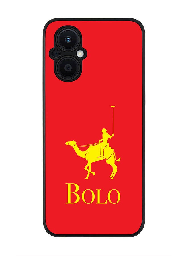 Stylizedd Rugged Black edge case for Oppo Reno7 Z  Slim fit Soft Case Flexible Rubber Edges Anti Drop TPU Gel Thin Cover - BOLO Red - Image 1