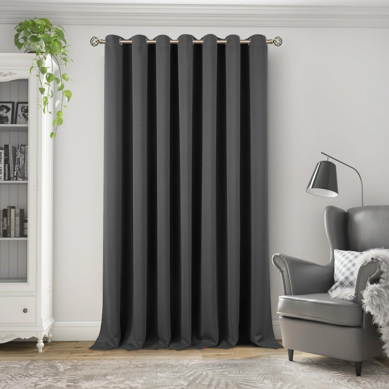 BGment BGURT EXTRA LING CARTAIN 120 بوصة طولها لفناء الفناء الزجاجي للباب تغلب على غرفة غرفة الفوضى الستار ضوضاء خصوصية تقليل لفصل الغرفة 1 لوحة 100 × 120 بوصة رمادية داكنة - Image 1