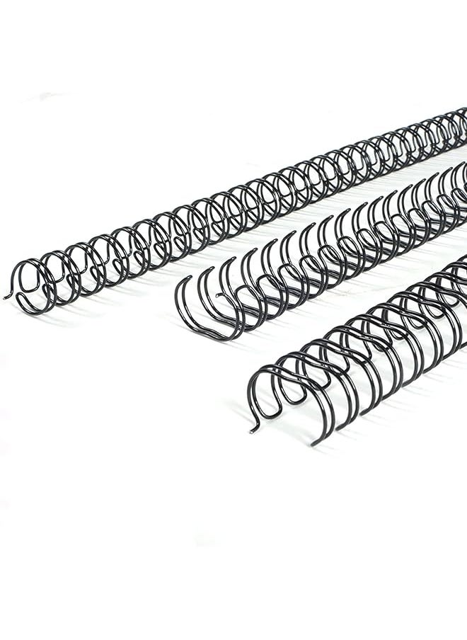3:1 Pitch Double Loop Wire Binding Rings 12.7Mm Spine Diameter Black 100Pcs Box