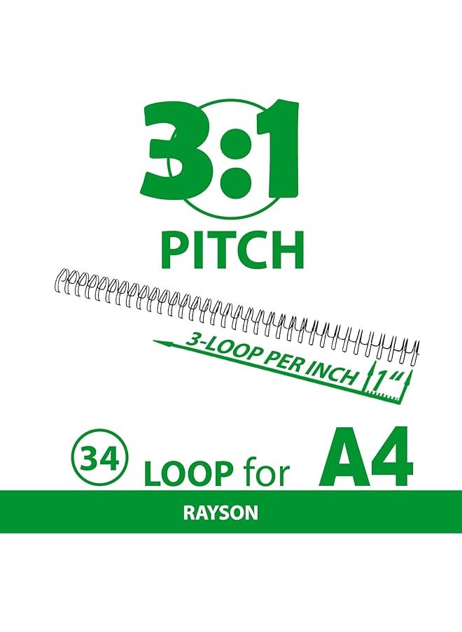 3:1 Pitch Double Loop Wire Binding Rings 12.7Mm Spine Diameter Black 100Pcs Box