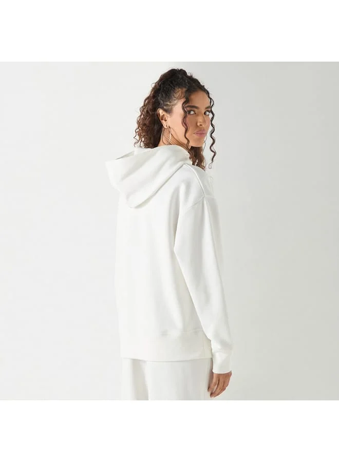 Kappa Kappa Logo Embossed Hoodie with Long Sleeves