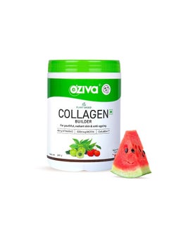 OZiva Vegan Collagen (Watermelon) with Biotin & Vitamin C For Brighter & Youthful Skin | Collagen Supplement For Women & Men | Plant Based Powder | Certified Vegan 200g (Pack of 1)  - Image 1