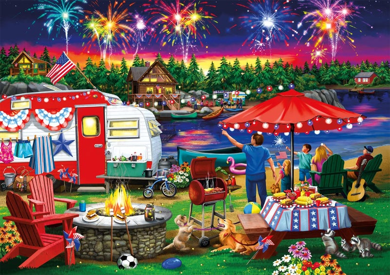 Buffalo Games - Nancy Wernersbach - Fourth by the Lake - 500 Piece Jigsaw Puzzle For Adults -Challenging Puzzle Perfect for Game Nights - Finished Size is 21.25 x 15.00 - Image 1