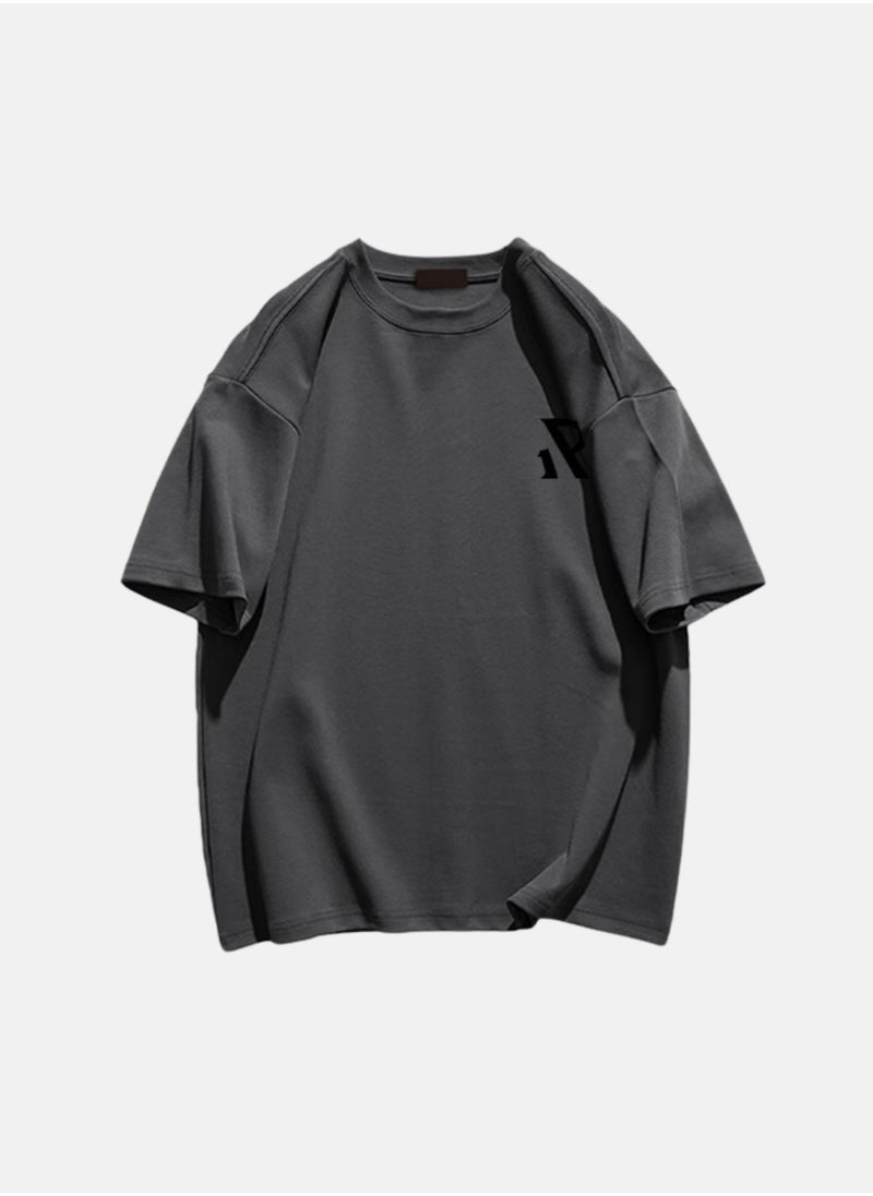 Thirty-One RoseRzob Dark Grey Unisex Printed Logo Oversized T-shirt  - Image 1