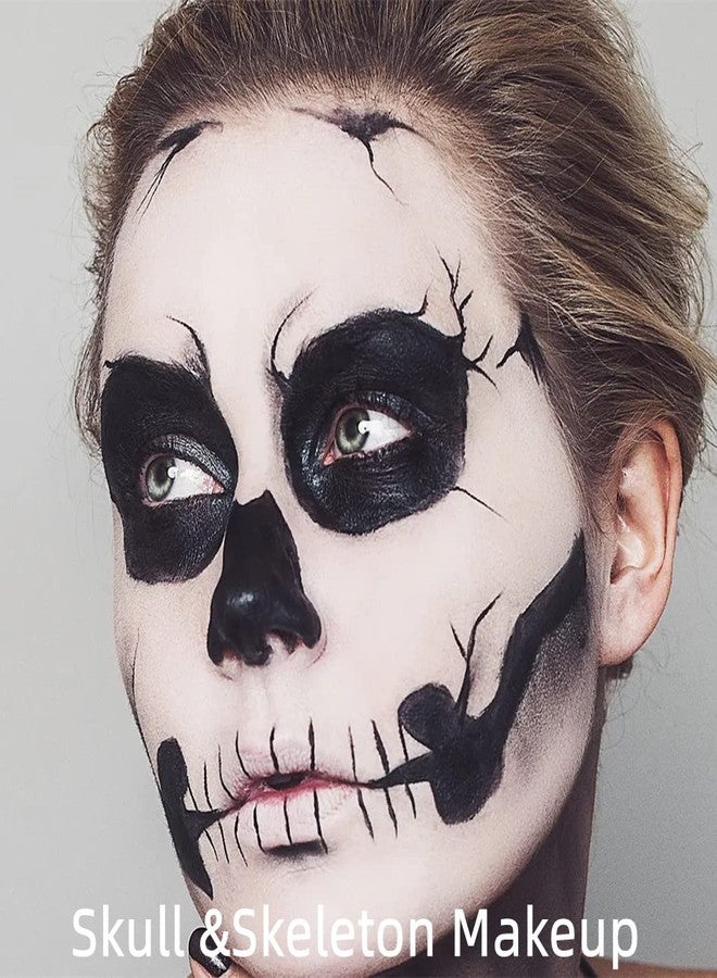 Mysense Black Face Body Paint Makeup,Water Activated Painting for Adults Children Sugar Skull Day of the Dead Skeleton Joker Ghost Zombie Cosplay SFX Costume Festivals Halloween,20g - Image 3