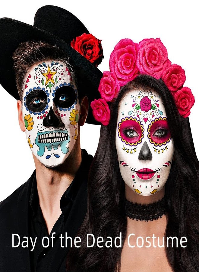 Mysense Black Face Body Paint Makeup,Water Activated Painting for Adults Children Sugar Skull Day of the Dead Skeleton Joker Ghost Zombie Cosplay SFX Costume Festivals Halloween,20g - Image 4