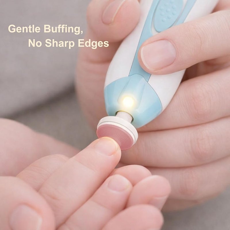 FANSIDI Baby Nail Trimmer, Upgraded Safe Baby Nail File- Electric Baby Nail Clipper for Newborn or Toddler Toes and Fingernails - Girls and Boys Accessory - AA Battery Operated (Not Included) (Blue) - Image 2