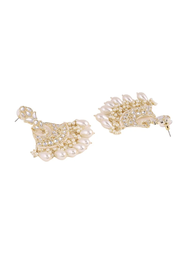 Priyaasi Crescent Shaped Kundan Chandbalis Earrings