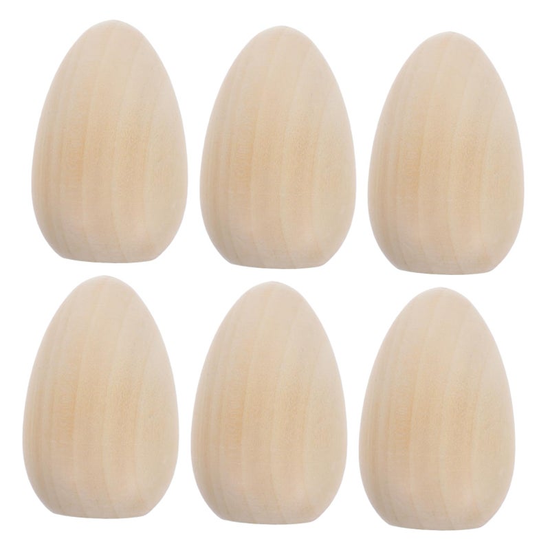 Unfinished Wooden Eggs for DIY Crafts 6 Pack Easter Graffiti and Holiday Decoration - Image 2
