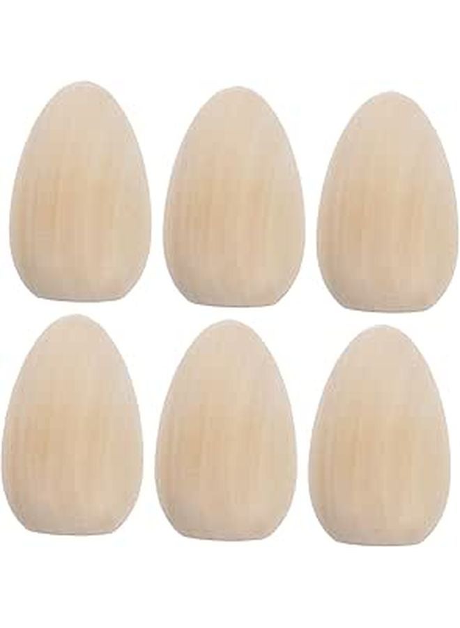 Unfinished Wooden Eggs for DIY Crafts 6 Pack Easter Graffiti and Holiday Decoration - Image 1