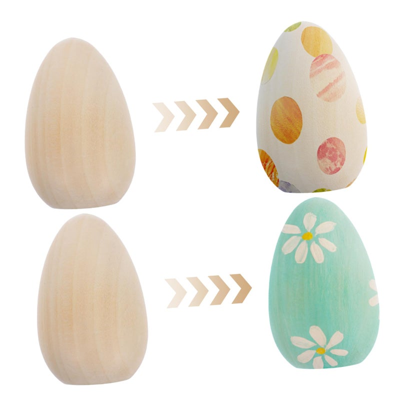 Unfinished Wooden Eggs for DIY Crafts 6 Pack Easter Graffiti and Holiday Decoration - Image 4