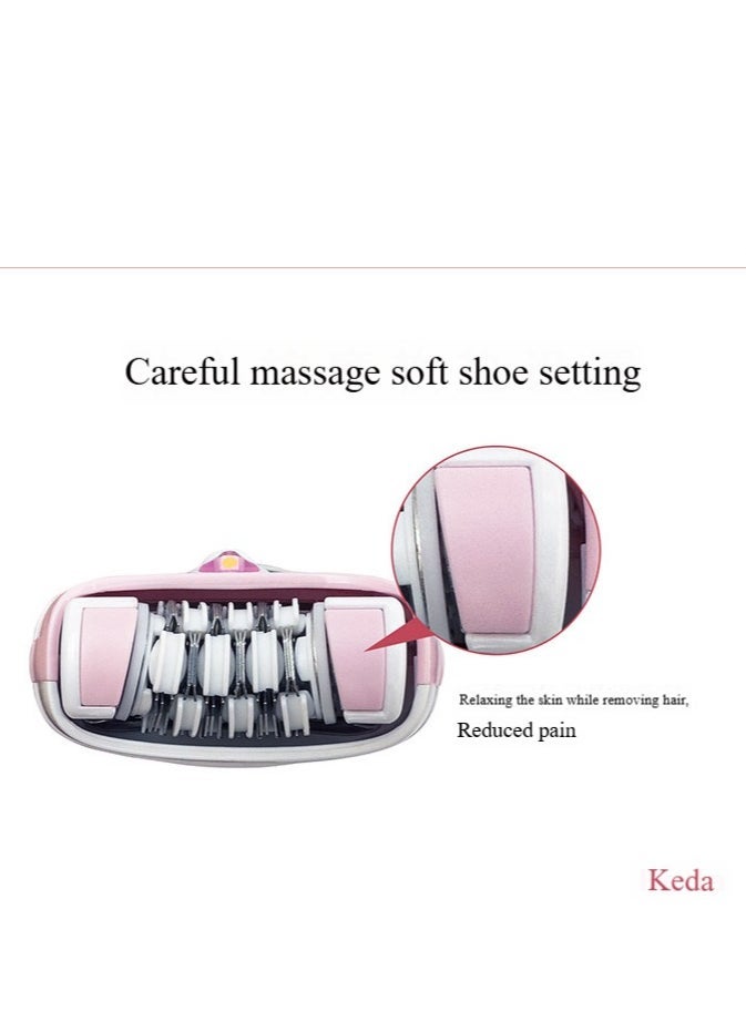 Keda USB Rechargeable Epilator Shaver Callus Remover Clipper KD-216 Pink/White - Image 5