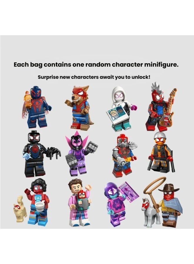 عام سبايدرمان الكون الموازي ضخ الموسيقى صندوق أعمى الفتيان والفتيات تجميع ألعاب المكعبات - Image 2