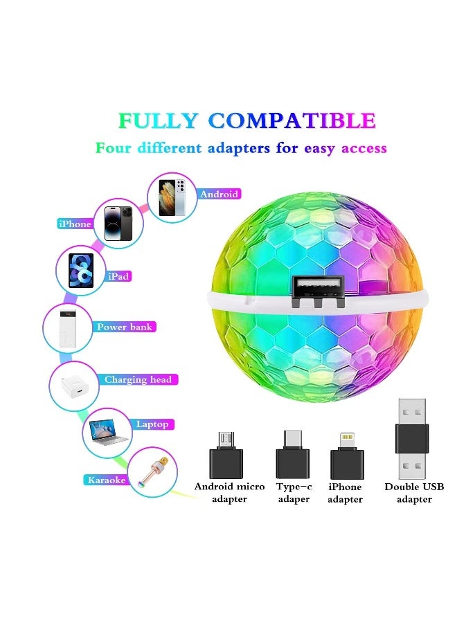 ضوء كرة ديسكو، أضواء ديسكو قابلة لإعادة الشحن عبر USB، أضواء ديسكو لمراحل DJ، خلق أجواء احتفالية للحفلات، KTV، أعياد الميلاد - Image 2