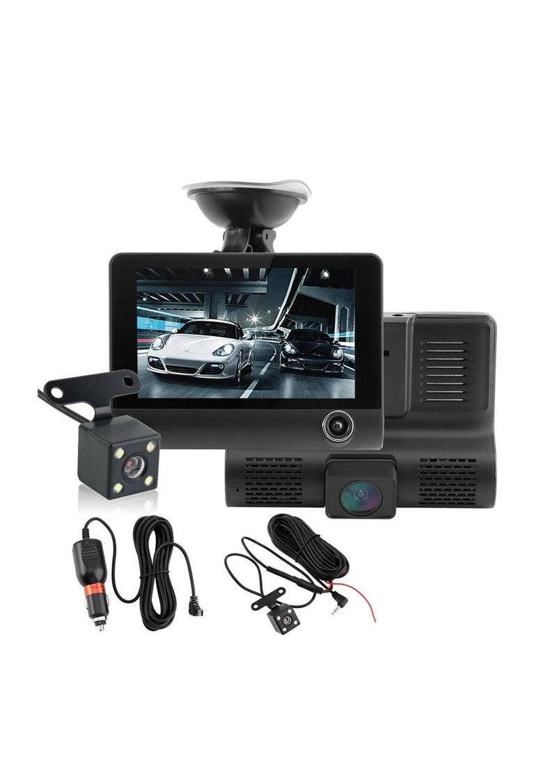 SMART CLOUDS Car Camera Driving Recorder 3in1 3 Lens Car Dash Camera Front Inside and Rear Camera in Car Camera 140°Wide Angle Looping Recording G-Sensor Max Support 32GB Card HDR Motion Detection for Car Parking  - Image 2