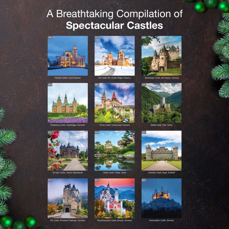 MICASA PRESS Castles 2026 Wall Calendar 12 Month | 12" x 24" Open | Thick & Sturdy Paper | Holiday Gift | Travel Calendar 2026 - Image 3
