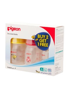 pigeon Plastic Feeding Bottle 50 ML, 2+1 Free Decorated 