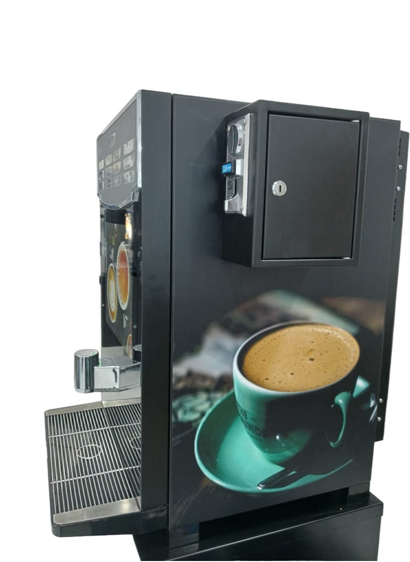Coffee Machine: Advanced Espresso Configuration for Professional Performance – Instant 6 Canister Coffee Maker with 11 Beverage Options, 2 Preselection Keys, Fully Automatic Dispenser – Ideal for Large Offices and HORECA Segment – 2650 Watts