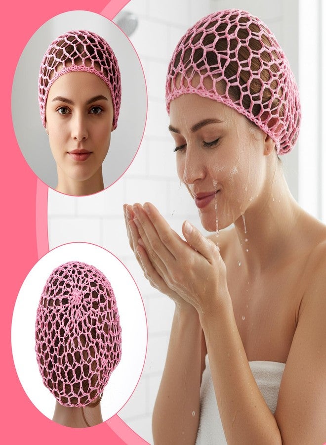 Xyembu 5 Pcs Crochet Hair Nets for Sleeping, Soft Mesh Hair Wrap Net Cap, Shower Caps, Crochet Mesh Wrap Caps for Silk Press, Breathable Sleep Cap, Reusable Hairnet Cover Accessory for Women (5 Colors - Image 4