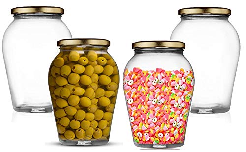 Ash  Roh Ash & Roh Big Pot Glass Jar Kitchen Storage Glass Jars & Containers With Airtight Metal Lid - (1000 Ml /1 Ltr /1 Kg) - Set Of (12) - Clear - Image 3