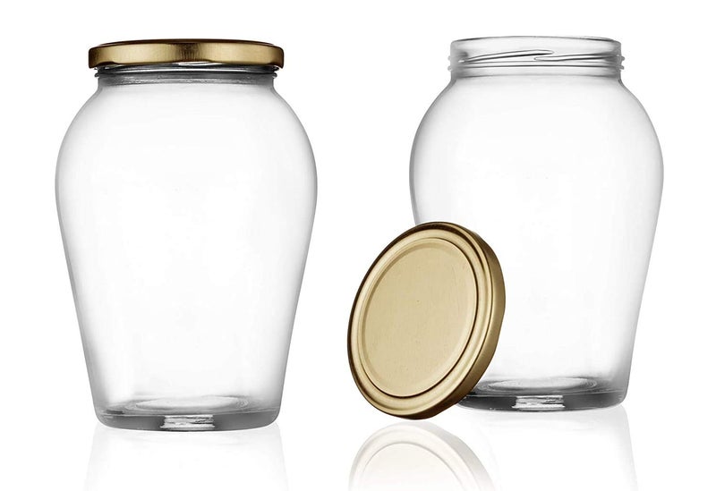 Ash  Roh Ash & Roh Big Pot Glass Jar Kitchen Storage Glass Jars & Containers With Airtight Metal Lid - (1000 Ml /1 Ltr /1 Kg) - Set Of (12) - Clear - Image 5