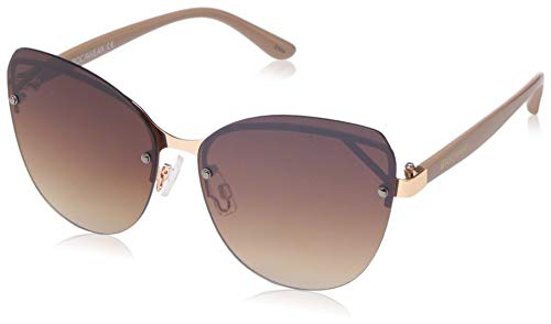 Rocawear womens R3273 Rimless UV Protective Metal Cat Eye Sunglasses Gifts for Women with Flair 60 mm, Gold & Nude, mm US - Image 5