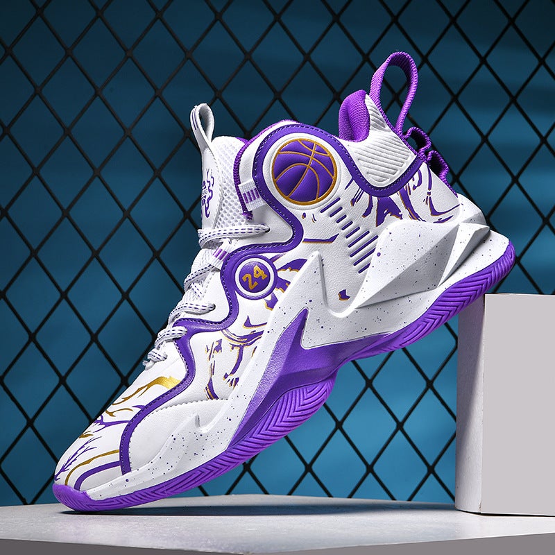 Plus Size 46 47 Basketball Shoes Men'S High-Top Big Children'S Sneaker Practical Concrete Students Adult Training Shoes - Image 2