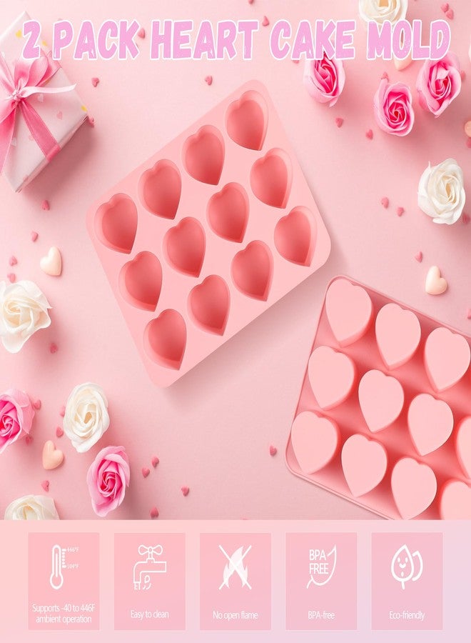 Vidotim 2 Pack Heart Silicone Mold,12 Cavity Silicone Heart Muffin Pan,Non-Stick Heart Shaped Mold for Chocolate,Cake,Jelly,Pudding,Candy,Soap(2.26"(2Pcs)) - Image 3
