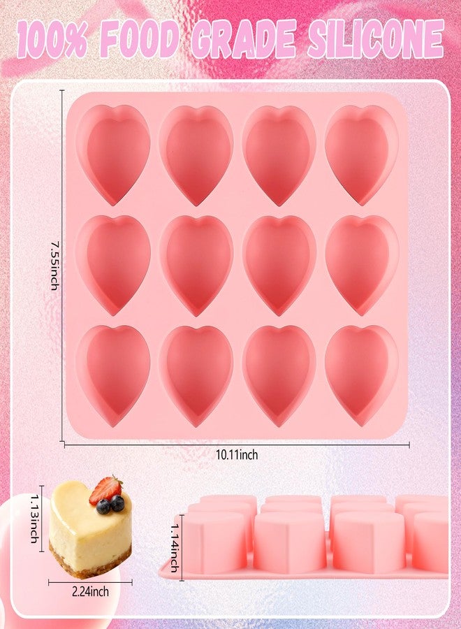 Vidotim 2 Pack Heart Silicone Mold,12 Cavity Silicone Heart Muffin Pan,Non-Stick Heart Shaped Mold for Chocolate,Cake,Jelly,Pudding,Candy,Soap(2.26"(2Pcs)) - Image 2