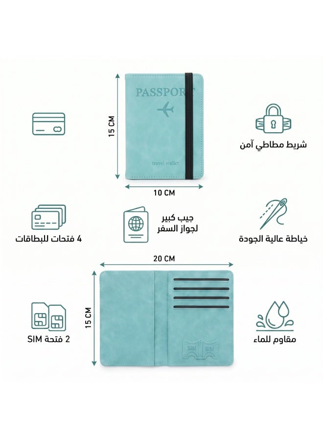Premium Travel Wallet & Passport Holder with Elastic Band | Water-Resistant Organizer with 4 Card Slots & 2 SIM Pockets - Image 2