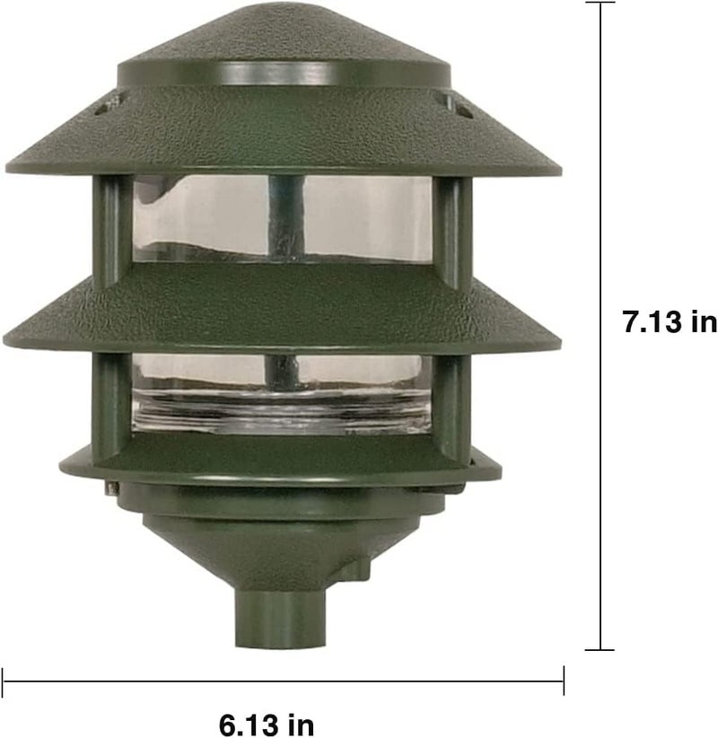 Nuvo SF77323 One 2 Louver Hood Outdoor Pagoda Landscape Pathway Light 2 TierSmall Green - Image 4