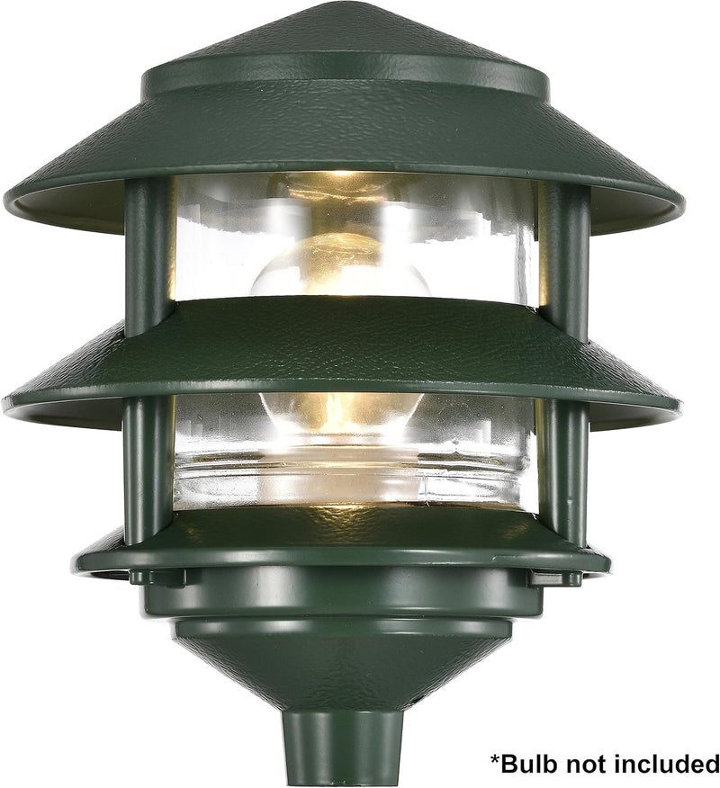 Nuvo SF77323 One 2 Louver Hood Outdoor Pagoda Landscape Pathway Light 2 TierSmall Green - Image 2